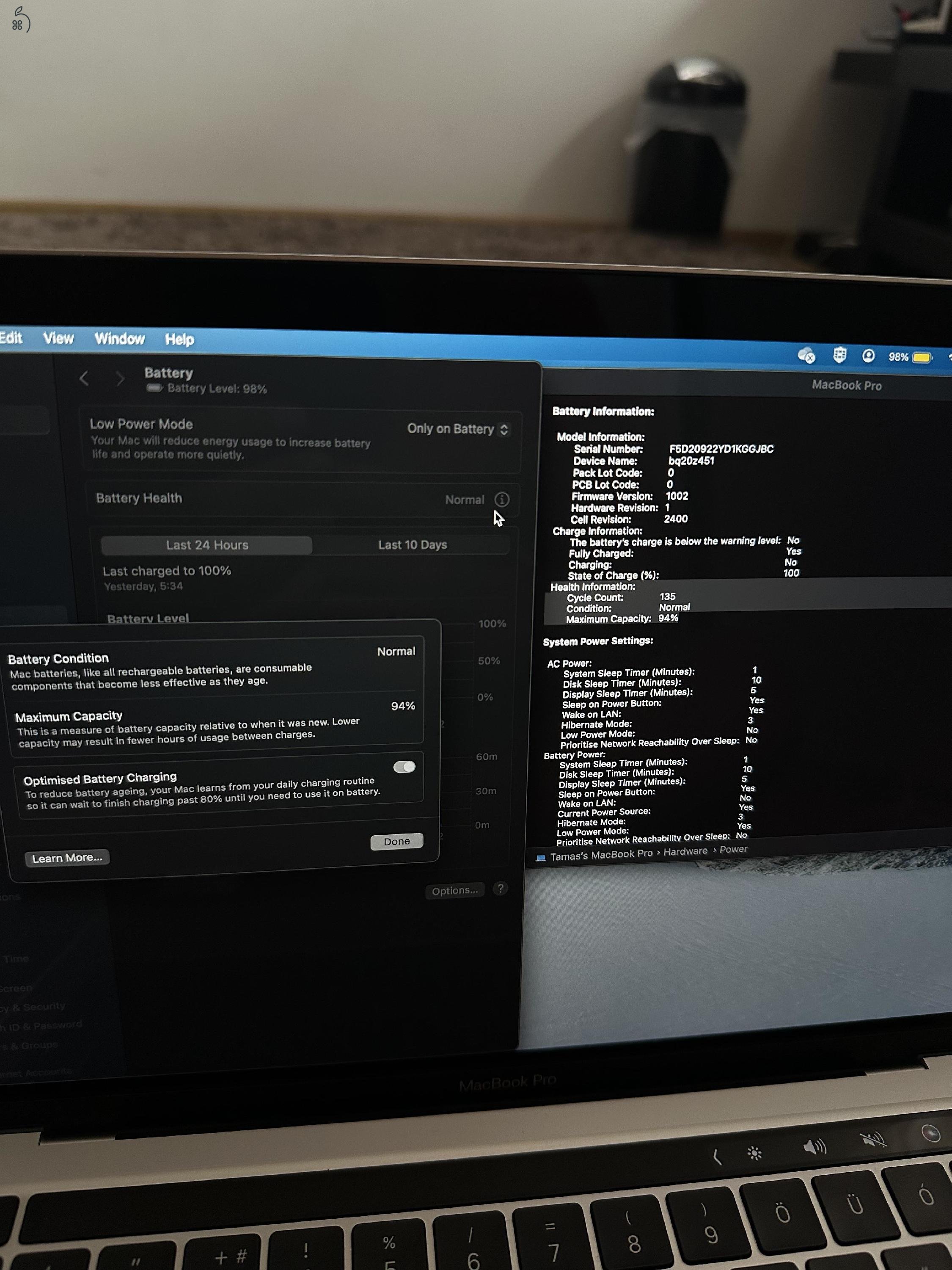 MacBook Pro M1 (13”, 8GB/256GB, 94% akkumulátor)