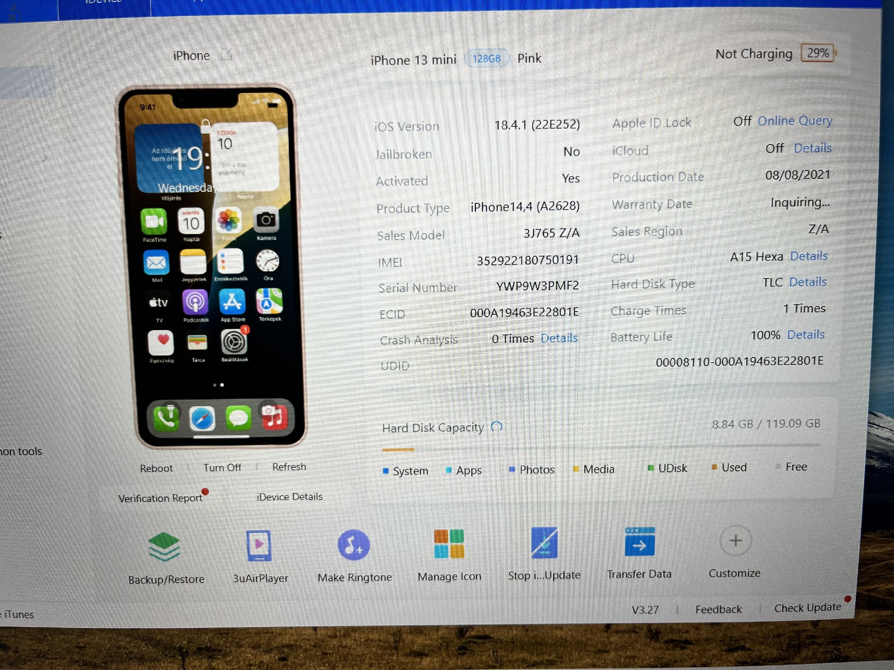 iPhone 13 Mini 128GB Új! 1 töltési ciklus!