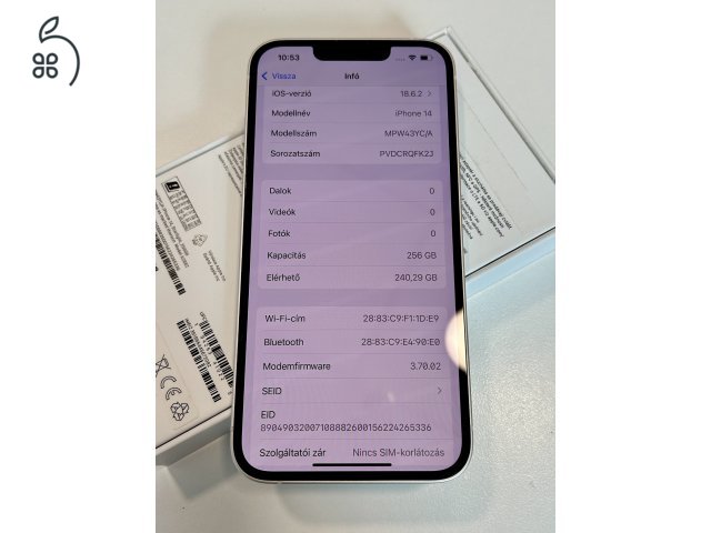 Újszerű iPhone 14 Starlight 256GB! Független 3Hó Gar + Beszámítás!