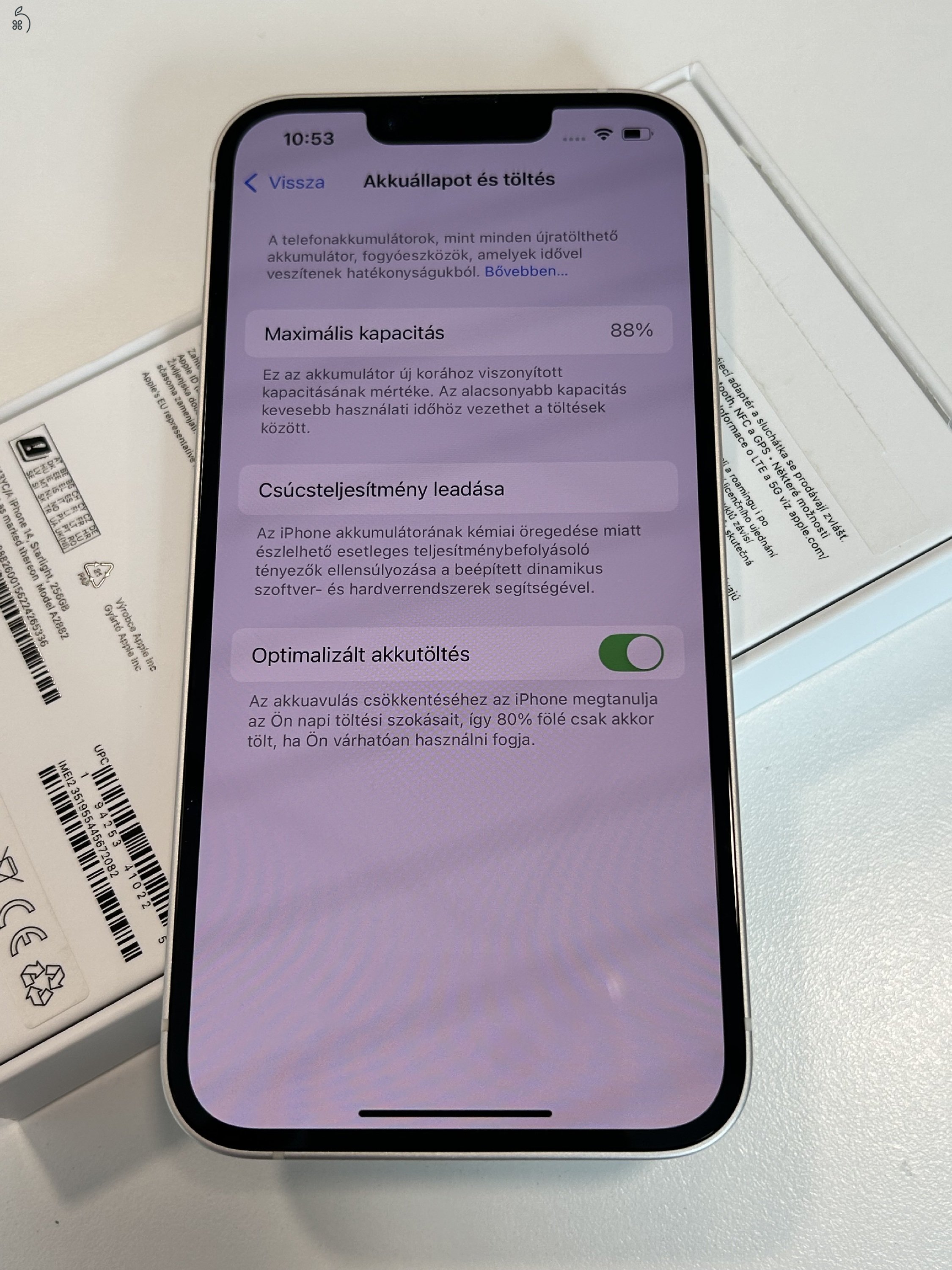 Újszerű iPhone 14 Starlight 256GB! Független 3Hó Gar + Beszámítás!