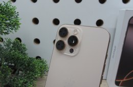 Apple iPhone 16 Pro Max Desert Titanium Titán dizájn, Pro kamera 256 GB Használt, karcmentes 100% akku (22 ciklus) Garancia 2026. 06. 19-ig