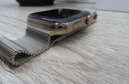 Apple Watch Series 5 – 44 mm – Gold Stainless Steel – Always-On Retina, EKG, Cellular – Használt, karcmentes – Garancia 3 hónap