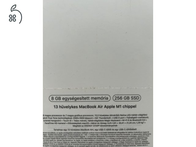 Macbook air M1 256/8 sérült kijelző 