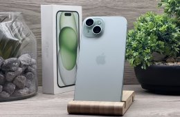 Hibátlan iPhone 15 Green 128GB 2 ÉV Garanciával Számlával 92% Akksi