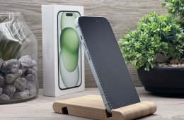 Hibátlan iPhone 15 Green 128GB 2 ÉV Garanciával Számlával 92% Akksi