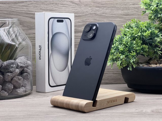 Hibátlan iPhone 15 Black 256GB 2 ÉV Garanciával Számlával 100% Akksi