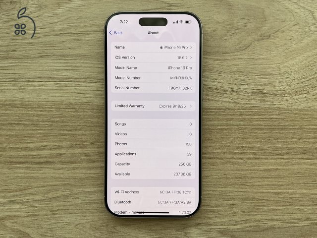 iPhone 16 Pro (256GB, fehér titán, 200.000 Ft OFF)