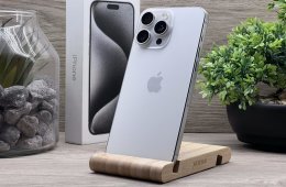 Hibátlan iPhone 15 Pro Max White Titanium 256GB 2 ÉV Garanciával Számlával 92% Akksi