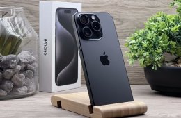 Hibátlan iPhone 15 Pro Black Titanium 128GB 2 ÉV Garanciával Számlával 92% Akksi