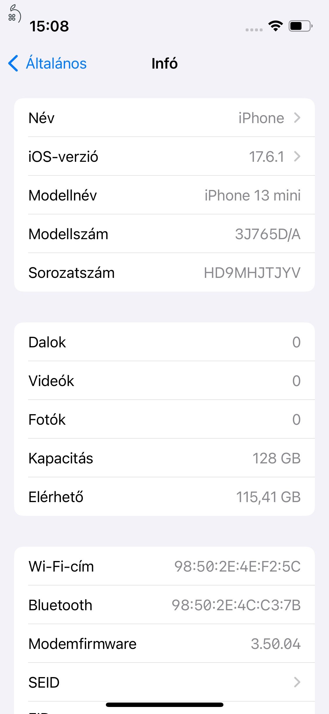 Újszerű iPhone 13 mini 128 GB