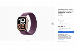 Apple Watch Series 10 GPS + Cellular 42 mm-es, ROSE alumíniumtokos, szilvaszürke sportpántos ,uj, aktiválatlan,garanciás!