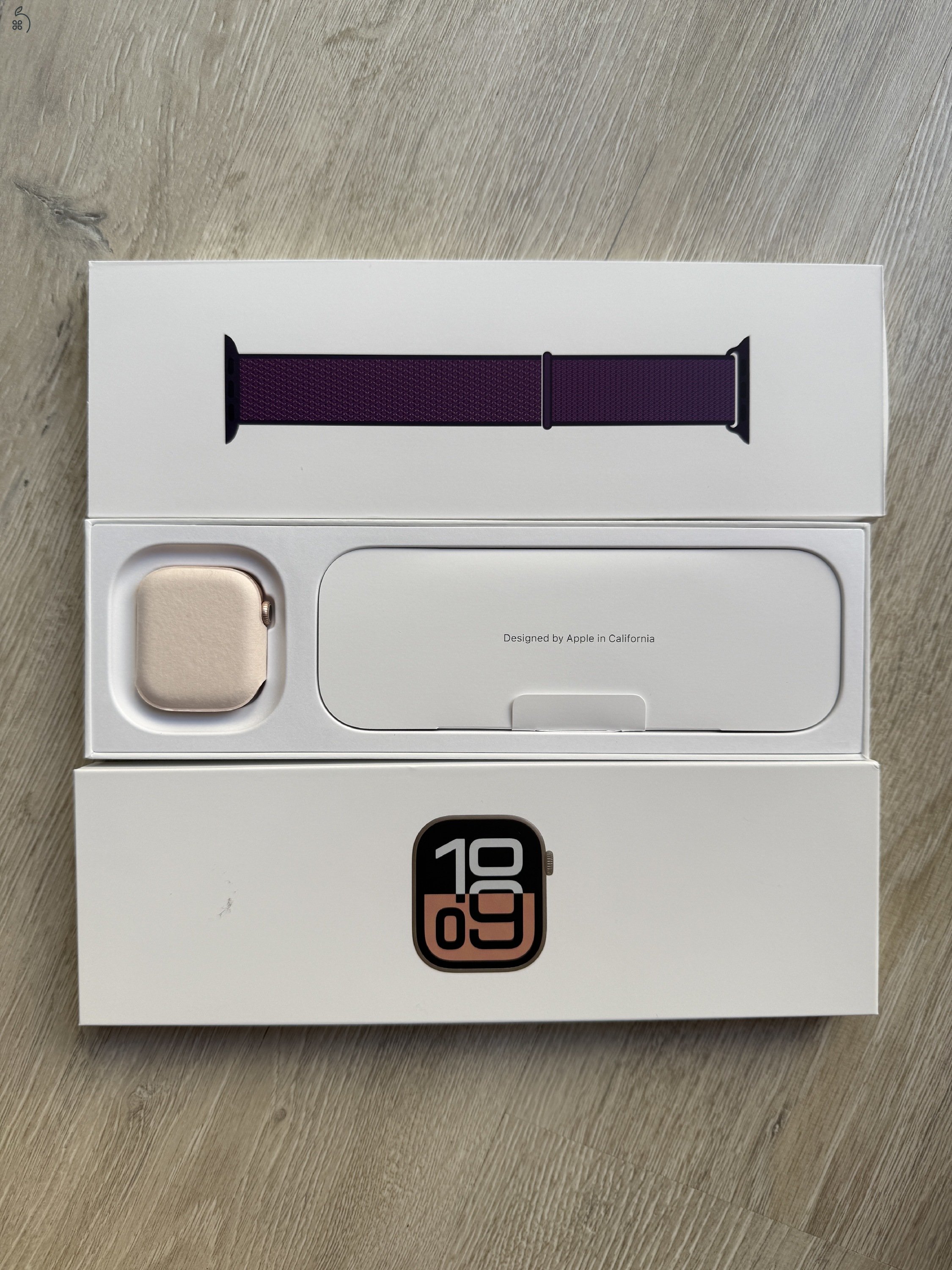 Apple Watch Series 10 GPS + Cellular 42 mm-es, ROSE alumíniumtokos, szilvaszürke sportpántos ,uj, aktiválatlan,garanciás!