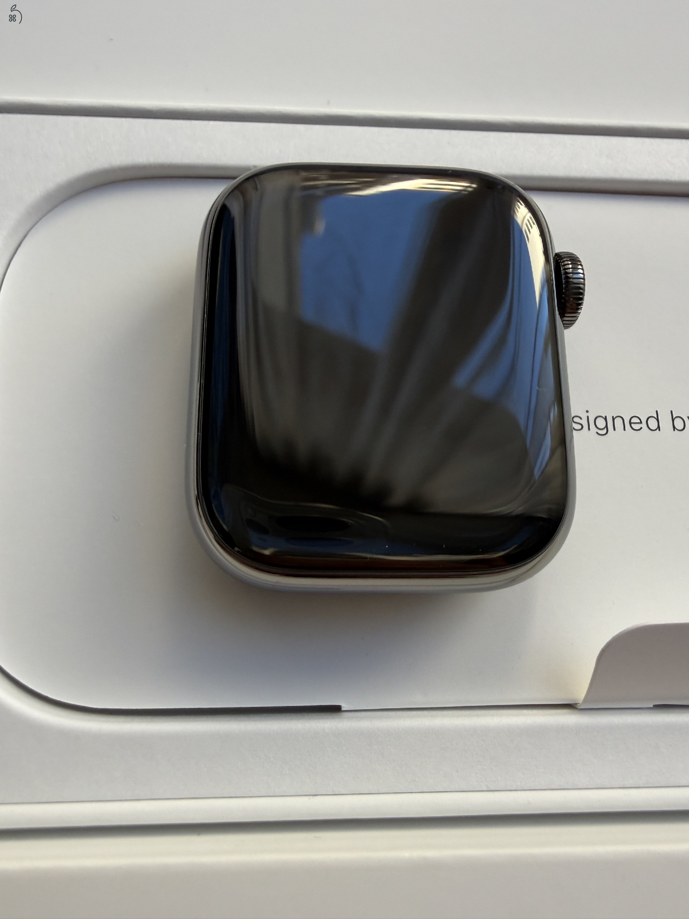 Apple Watch 9 41 mm GPS+Cellular, Graphite acél tok, új, aktiválatlan készülék.