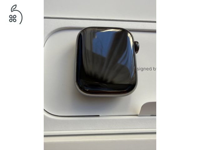 Apple Watch 9 41 mm GPS+Cellular, Graphite acél tok, új, aktiválatlan készülék.