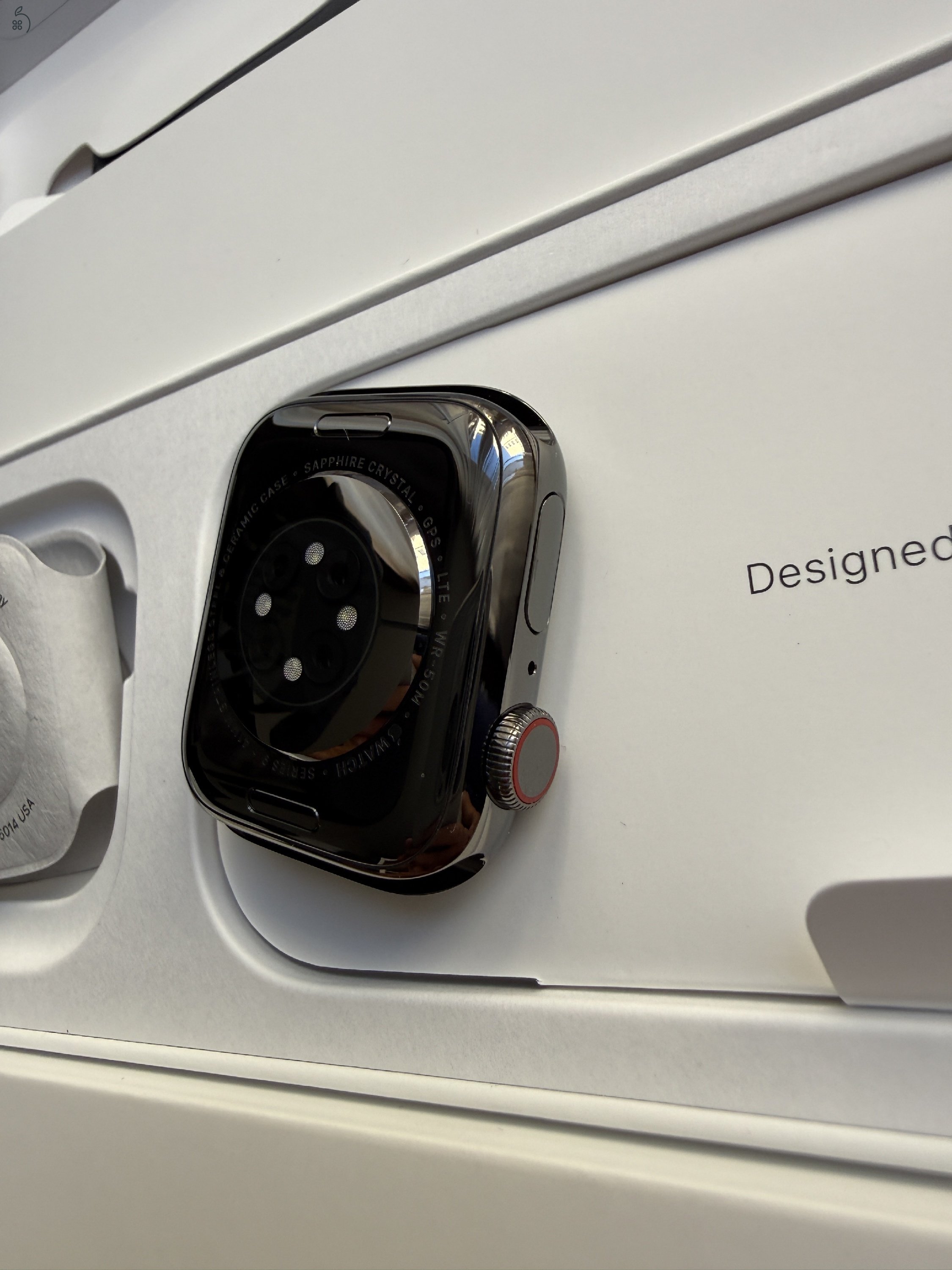 Apple Watch 9 41 mm GPS+Cellular, Graphite acél tok, új, aktiválatlan készülék.