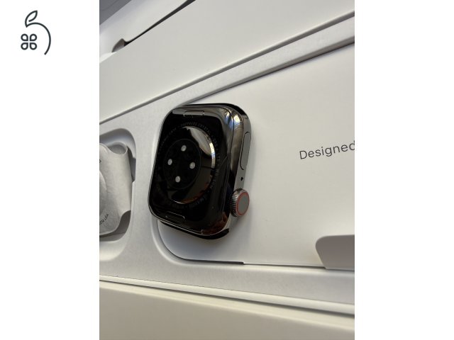 Apple Watch 9 41 mm GPS+Cellular, Graphite acél tok, új, aktiválatlan készülék.