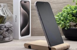Hibátlan iPhone 15 Pro Max Natural Titanium 256GB 2 ÉV Garanciával Számlával 92% Akksi