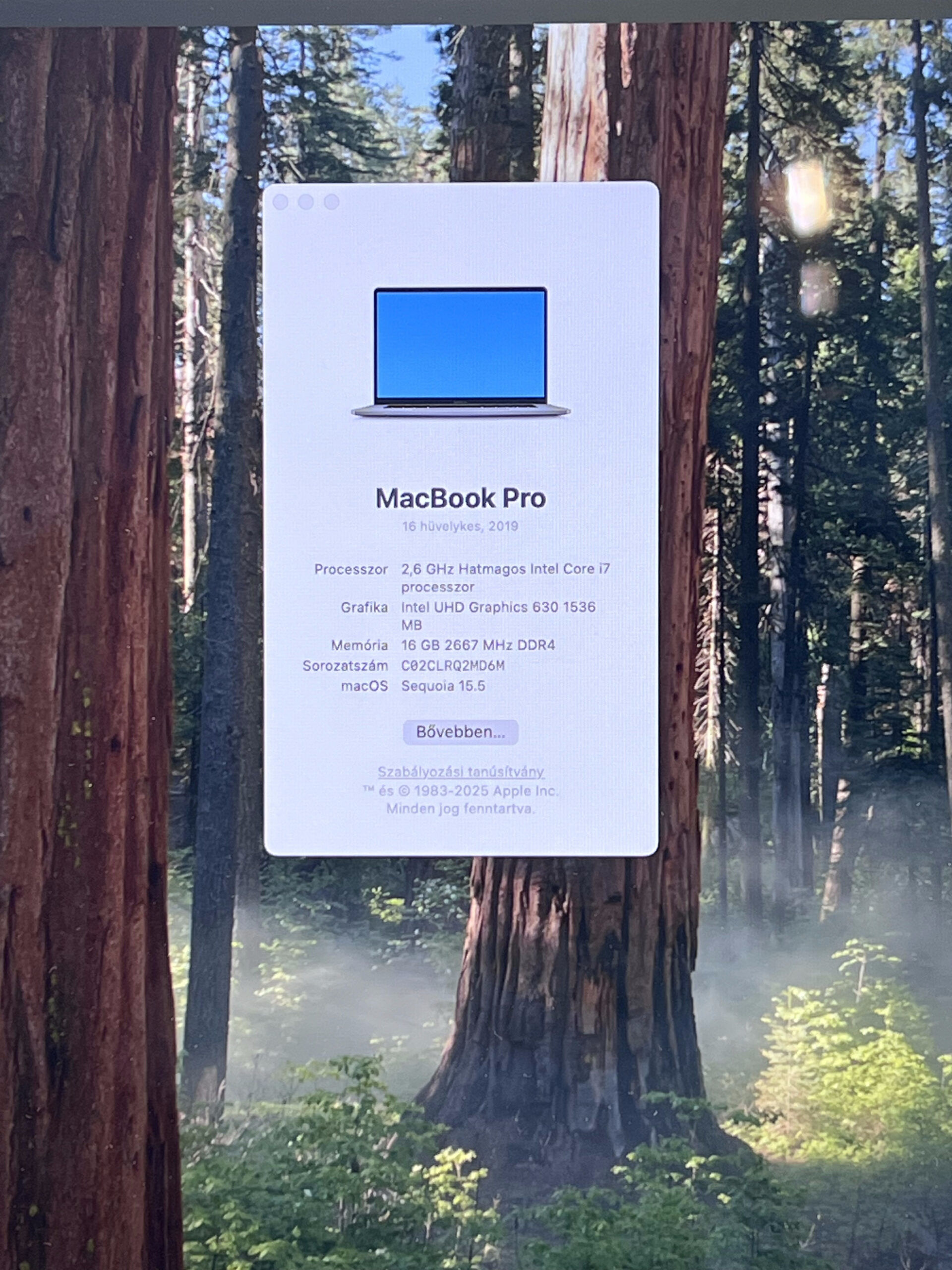Hibátlan MacBook Pro 2019 16″ i7 Space Gray 512GB 16GB RAM 2 ÉV Garanciával Számlával
