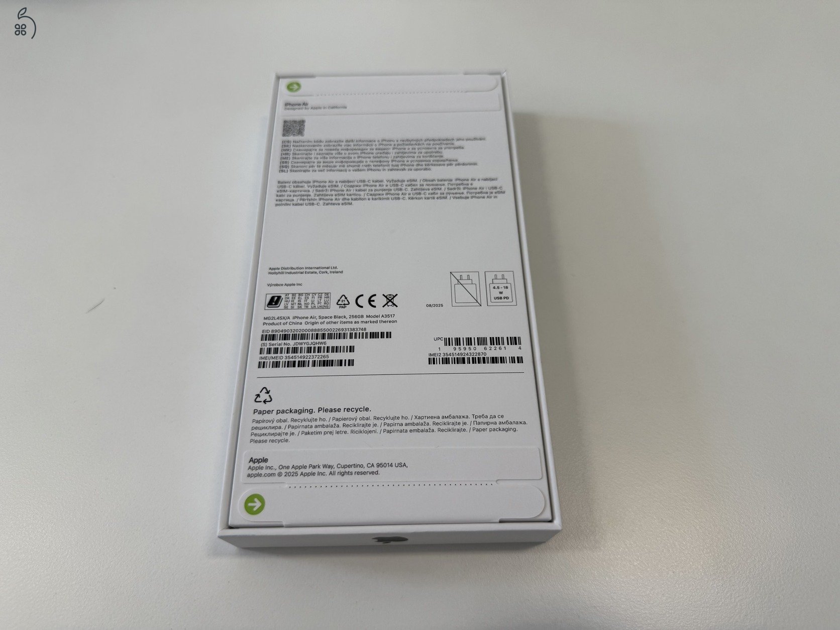 Apple iPhone Air 256GB Space Black - ÁTVEHETŐ 