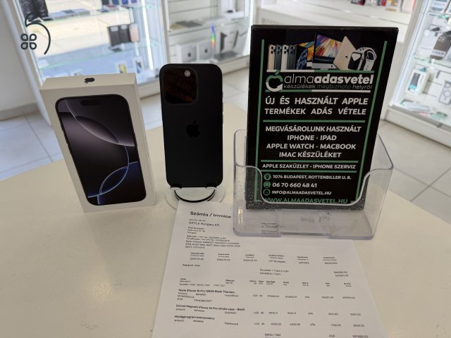 iPhone 16 Pro 128GB Független Hibátlan/2027.09.20.Gar./Akku 91%/p4461/
