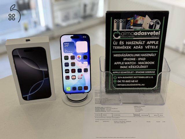 iPhone 16 Pro 128GB Hibátlan/2027.09.27 Gar./Akku 93%/pzn