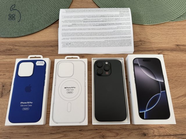 Apple Iphone 16 Pro, 128Gb, 2 év icentre garancia +2 eredeti tok