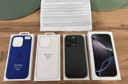 Apple Iphone 16 Pro, 128Gb, 2 év icentre garancia +2 eredeti tok