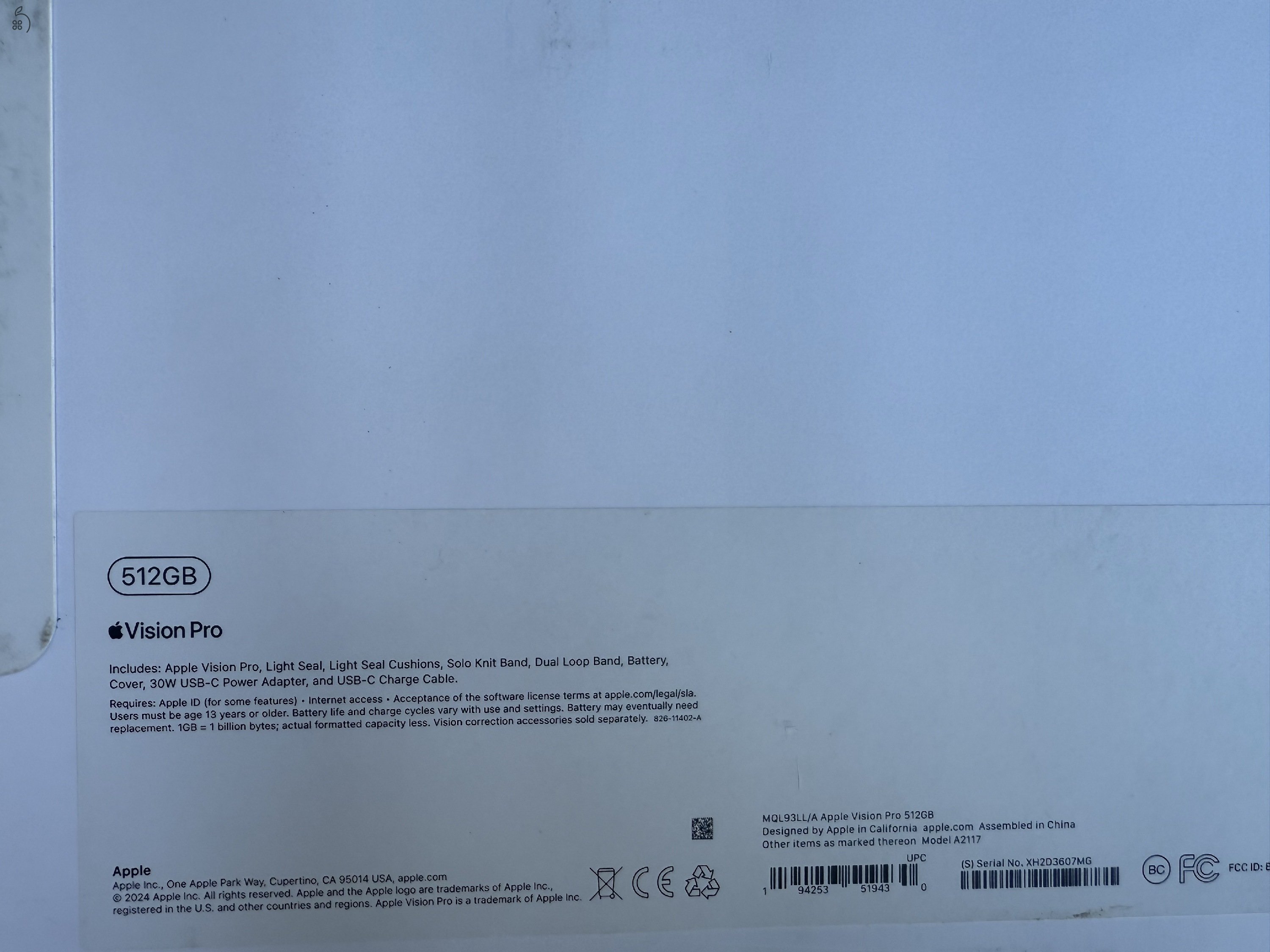 Apple Vision Pro 512 GB - Gyári állapot + + + 