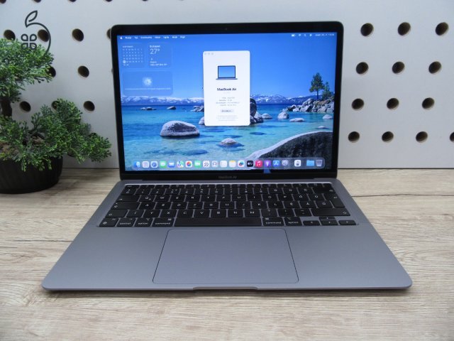 Apple MacBook Air 13” (2020, M1) – Csendes M1-teljesítmény, Retina kijelző, ~15 óra üzemidő – 16/256 – Használt, karcmentes – 98% akku (56 ciklus) – Garancia 3 hónap