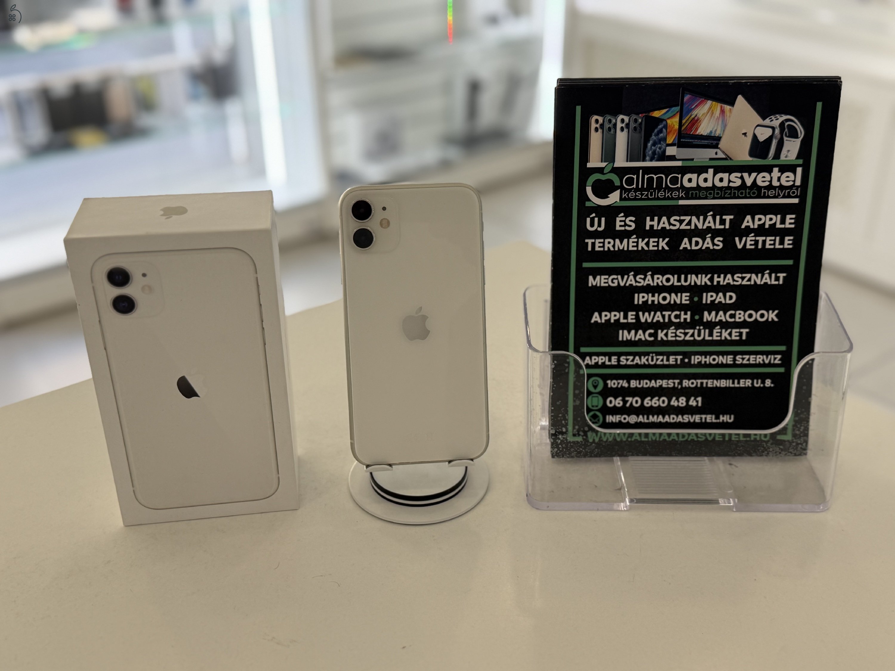 iPhone 11 128GB Független Újszerű/1-3 hónap gar./Akku 100%/p4465