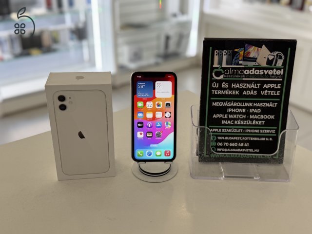 iPhone 11 128GB Független Újszerű/1-3 hónap gar./Akku 100%/p4465