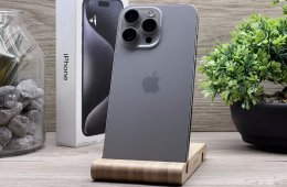 Hibátlan iPhone 15 Pro Max Natural Titanium 256GB 2 ÉV Garanciával Számlával 92% Akksi