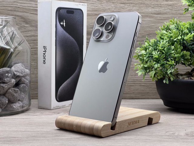 Hibátlan iPhone 15 Pro Max Natural Titanium 256GB 2 ÉV Garanciával Számlával 92% Akksi