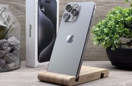 Hibátlan iPhone 15 Pro Max Natural Titanium 256GB 2 ÉV Garanciával Számlával 92% Akksi