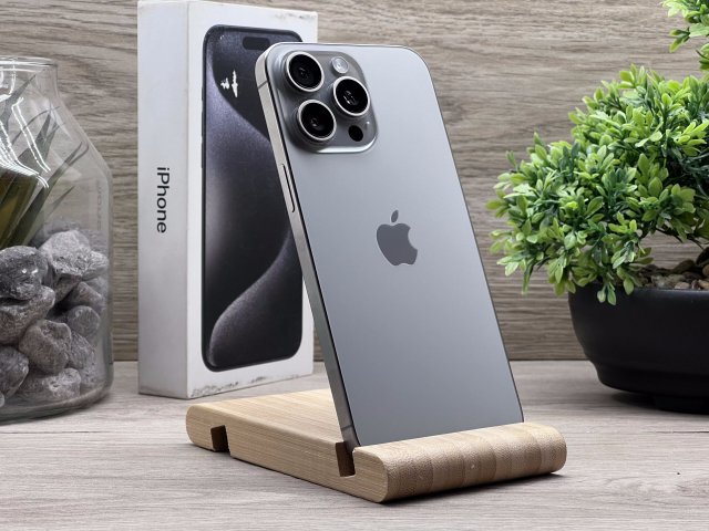 Hibátlan iPhone 15 Pro Max Natural Titanium 256GB 2 ÉV Garanciával Számlával 92% Akksi
