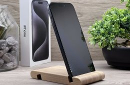 Hibátlan iPhone 15 Pro Max Natural Titanium 256GB 2 ÉV Garanciával Számlával 92% Akksi