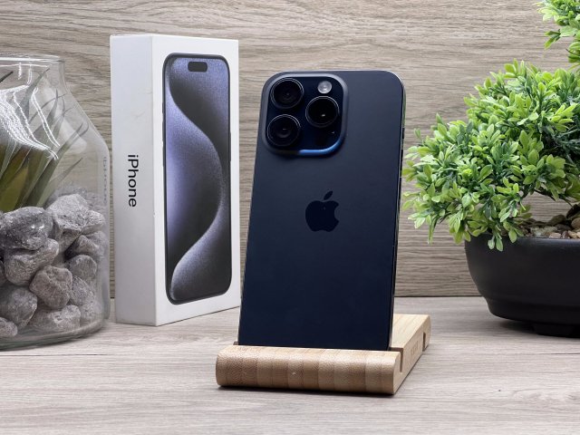 Hibátlan iPhone 15 Pro Blue Titanium 128GB 2 ÉV Garanciával Számlával 92% Akksi