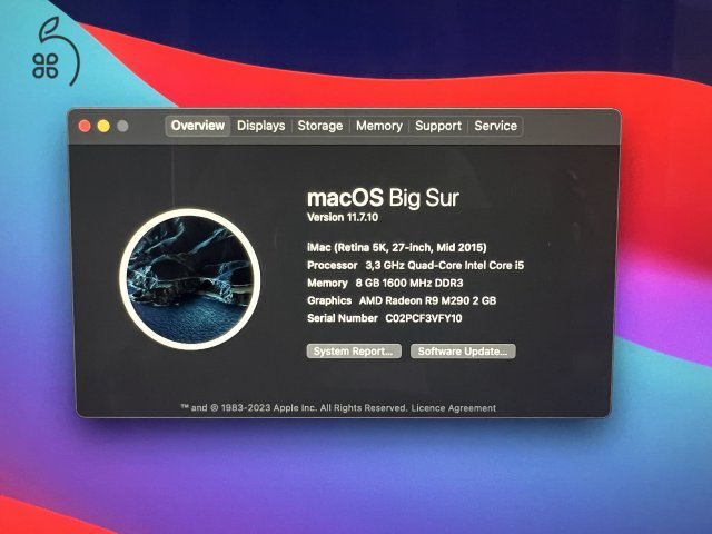 Apple iMac 27 hüvelykes Retina 5K (Mid 2015)