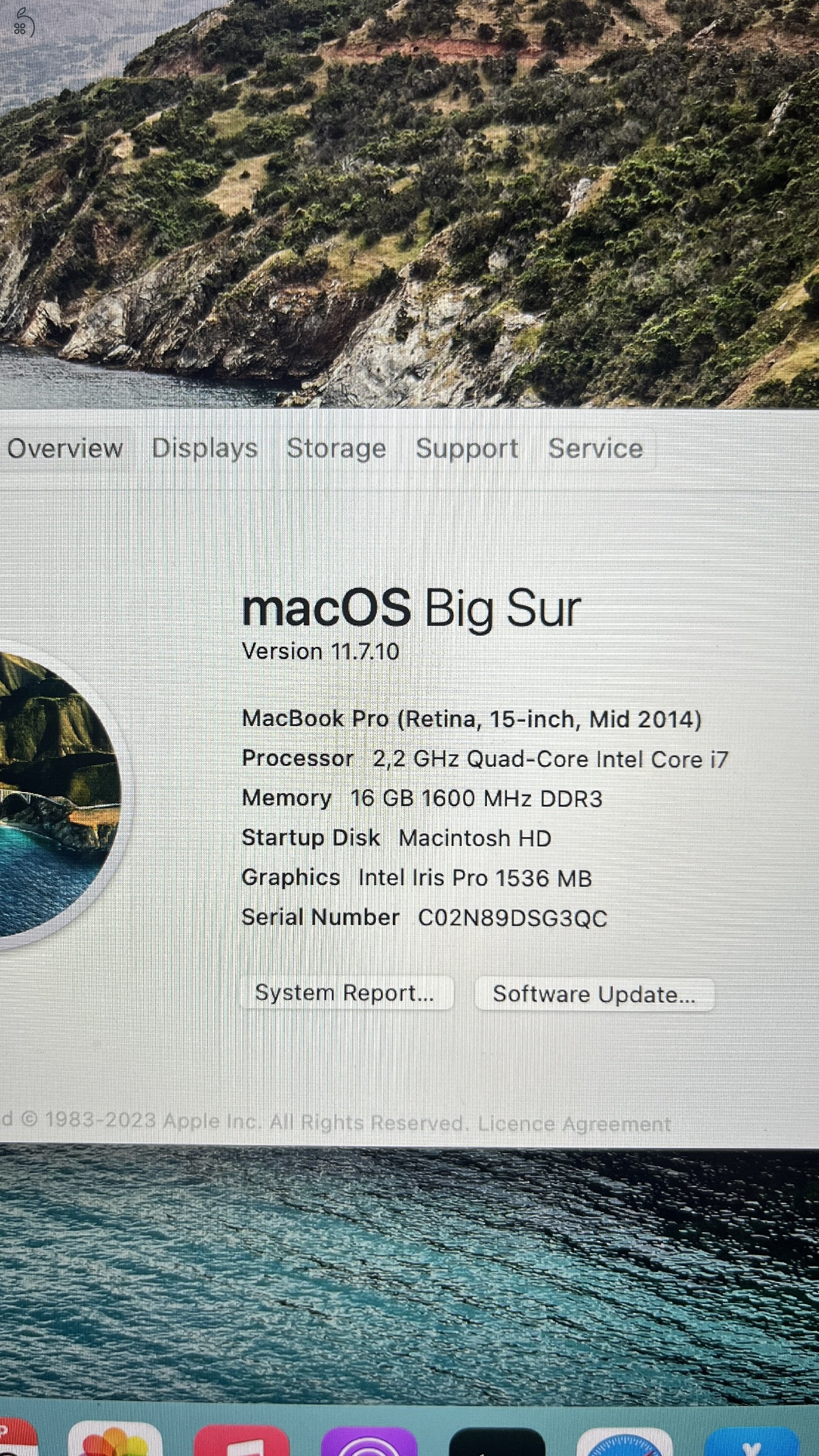 MacBook Pro i7, 2014, 16GB RAM, 256GB SSD