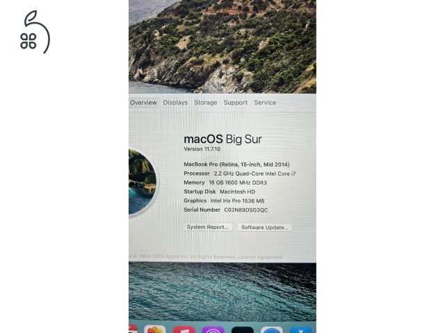 MacBook Pro i7, 2014, 16GB RAM, 256GB SSD