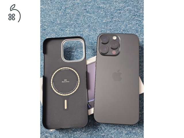 Phone 16 Pro Max 256GB Fekete Titán Újszerű állapot 3 év garancia!