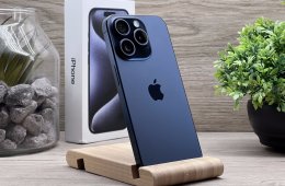 Hibátlan iPhone 15 Pro Blue Titanium 128GB 2 ÉV Garanciával Számlával 91% Akksi