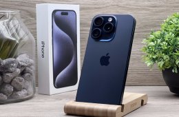 Hibátlan iPhone 15 Pro Blue Titanium 128GB 2 ÉV Garanciával Számlával 92% Akksi