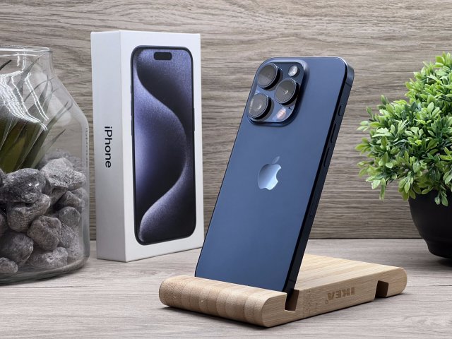 Hibátlan iPhone 15 Pro Blue Titanium 128GB 2 ÉV Garanciával Számlával 92% Akksi