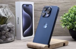 Hibátlan iPhone 15 Pro Blue Titanium 128GB 2 ÉV Garanciával Számlával 92% Akksi
