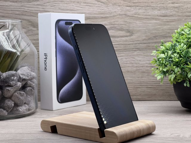 Hibátlan iPhone 15 Pro Blue Titanium 128GB 2 ÉV Garanciával Számlával 92% Akksi