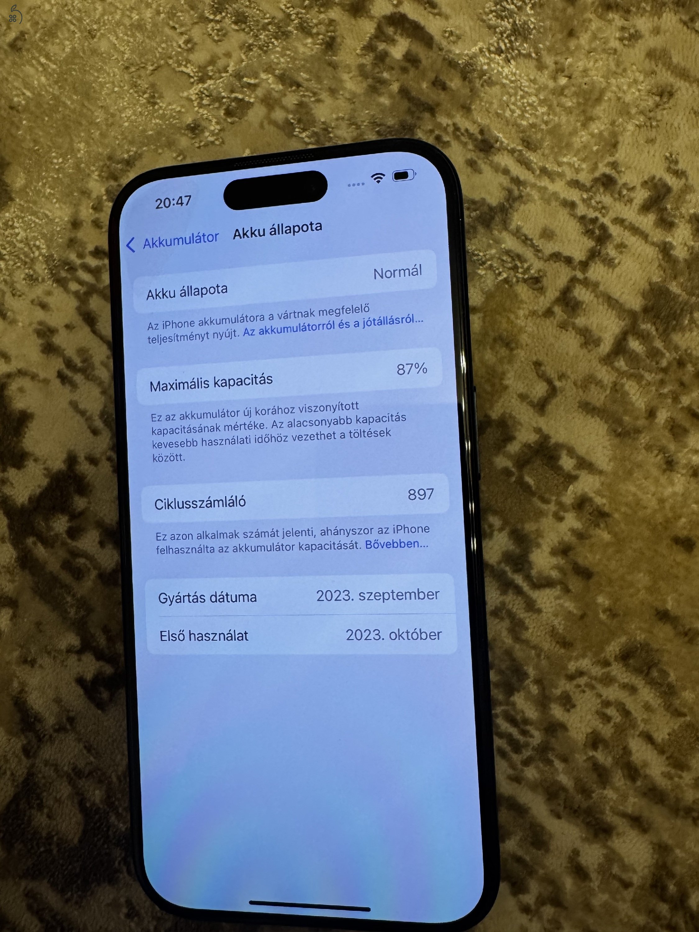 Iphone 16 pro 128gb Hajszálkarc mentes állapot