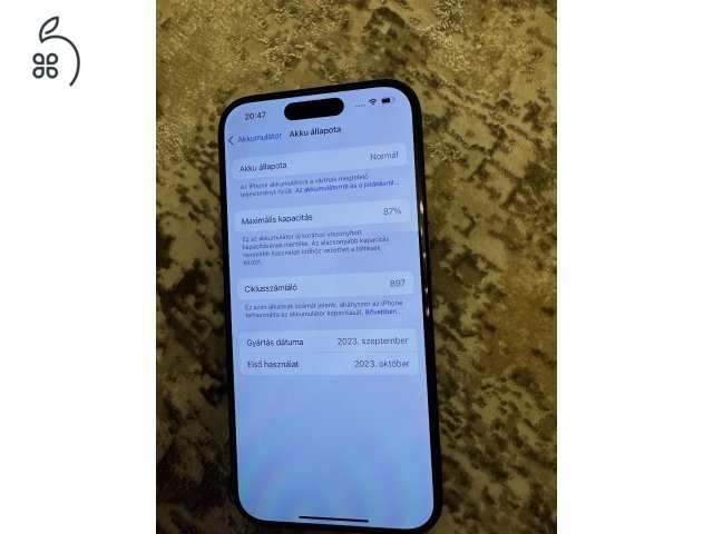 Iphone 16 pro 128gb Hajszálkarc mentes állapot