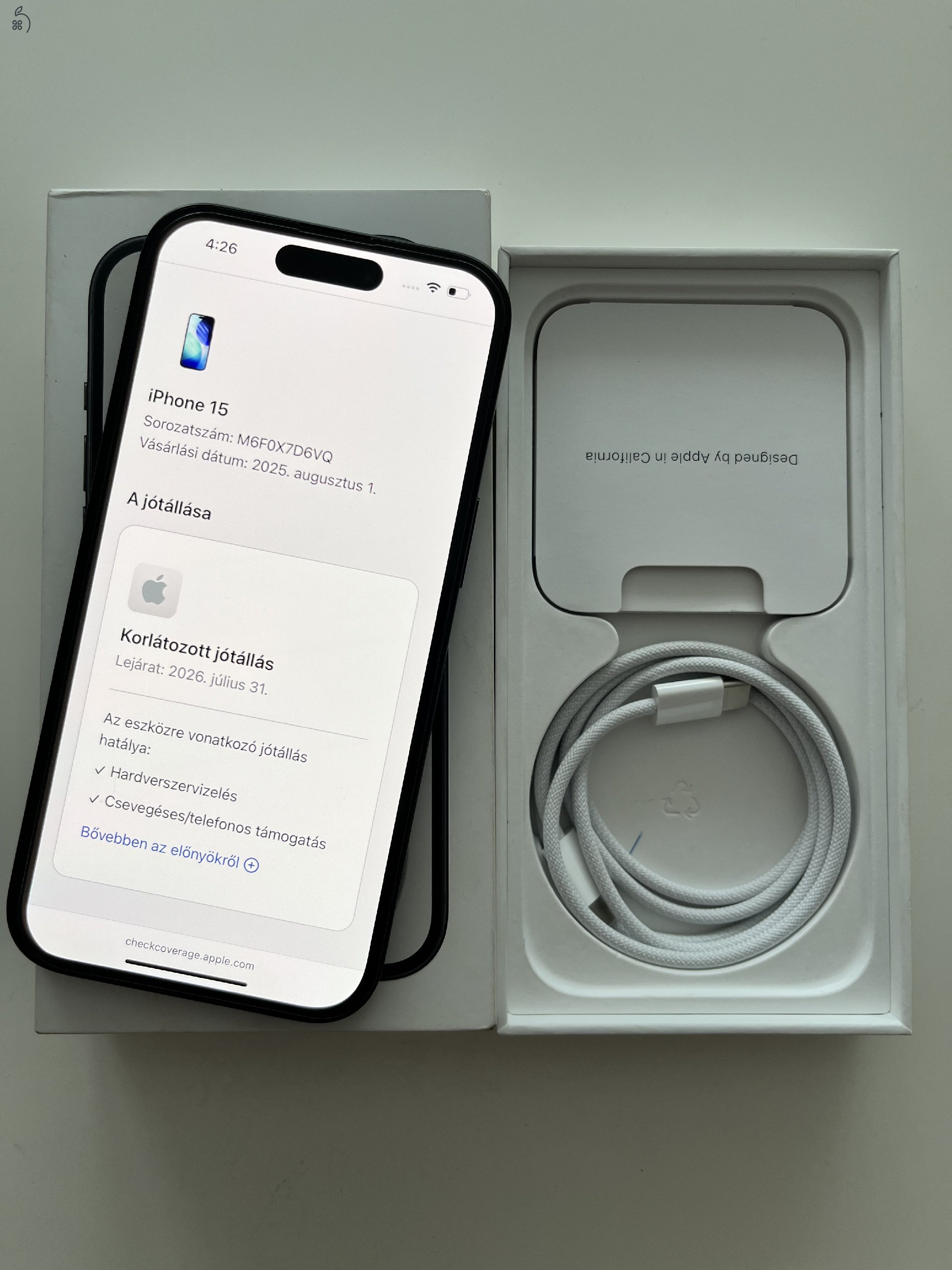 iPhone 15 128GB Apple garancia. Akku 100%!