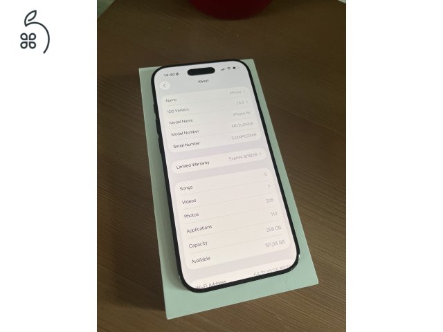iPhone Air, 256GB, fekete